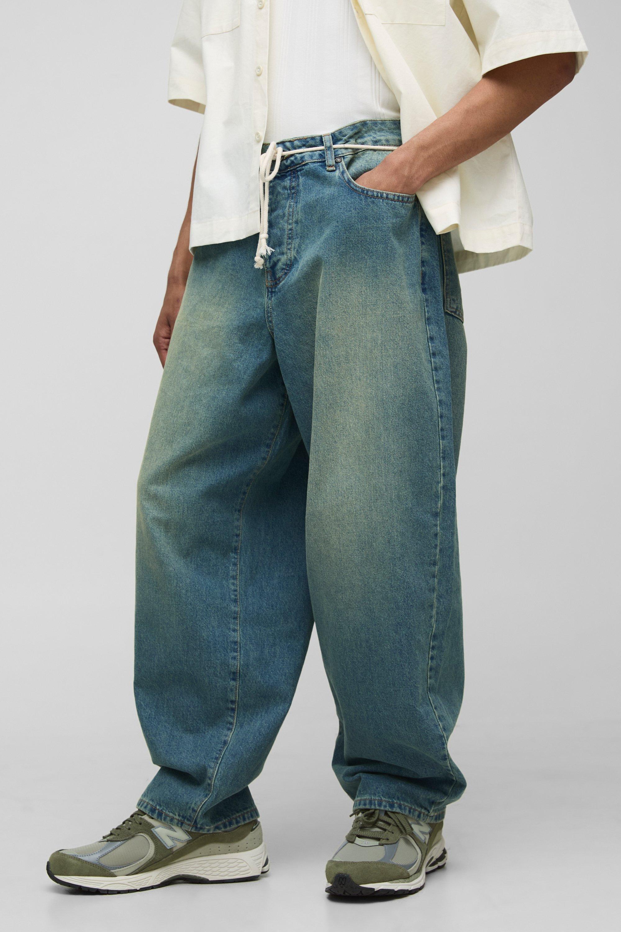 HUECLOSET NON‐FADED BALLOON DENIM PANTS (2colors) BTR121 ghetto ballon denim PT -2C - NEEDLELOW | 60% - Asian Fashion